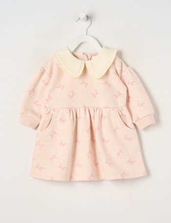 Teeny Weeny Butterflies and Bows Play Time Fleece Bow Dress, Pink product photo