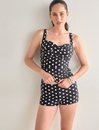Zest Resort Sally Tankini, Black Polka Dot product photo