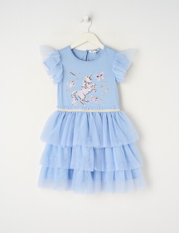 Mac & Ellie Party Collection Unicorn Tutu Dress, Cornflower product photo
