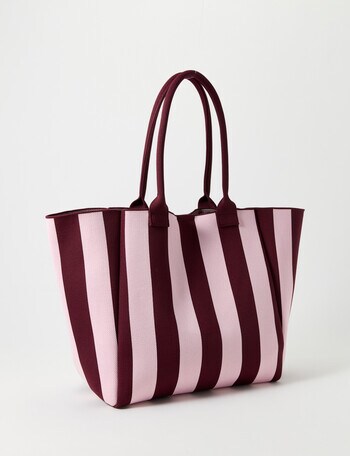 Zest Knitted Tote Bag, Pink Stripes product photo