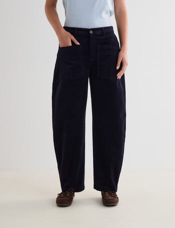 Zest Cord Barrel Pant, Navy product photo