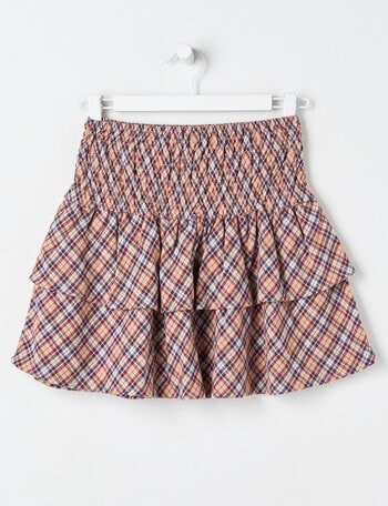 Switch Check Ruffle Mini Skirt, Natural product photo