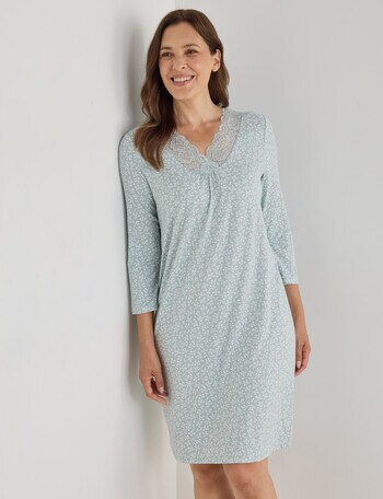 Ruby & Bloom Soft Touch Nightie, Sage Print product photo