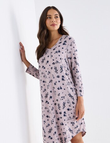 Whistle Sleep 3/4 T-Shirt Nightie, Dusk Print product photo