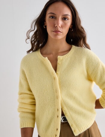 Mineral Aya Alpaca Blend Cardi, Buttercream product photo