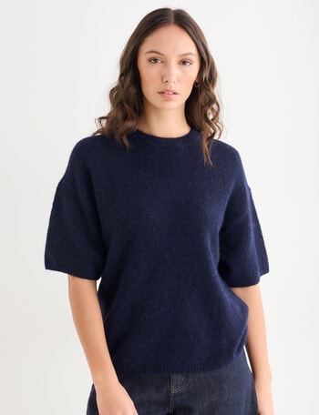 Mineral Boxy Oversized Alpaca Tee, Midnight product photo