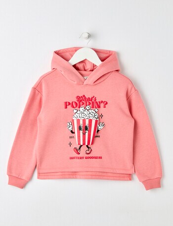 Mac & Ellie Popcorn Pull On Hoodie, Coral product photo
