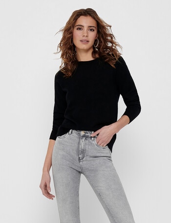 ONLY Lesley Long Sleeve Pullover, Black product photo