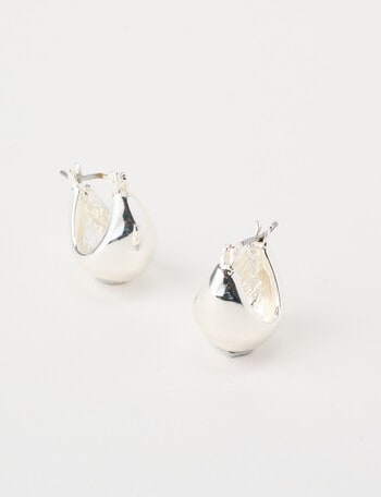 Earsense Thick Contoured Hoop, Silver Tone product photo