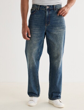 Gasoline Straight Leg Jean, Blast Blue product photo