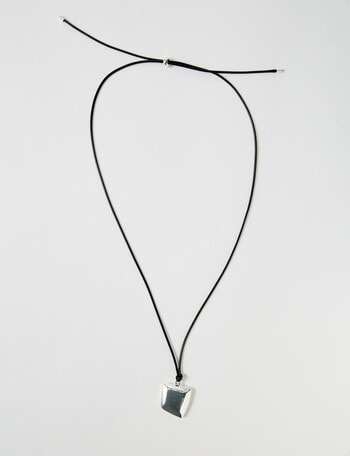 Whistle Geometric Pendant Necklace, Silver Tone product photo