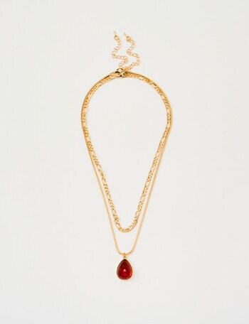 Whistle Multi Layered Necklace, Gold Tone & Resin product photo