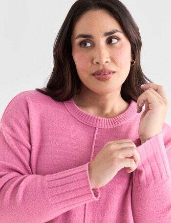 Studio Curve Seam Detail Jumper, Rose Pink product photo