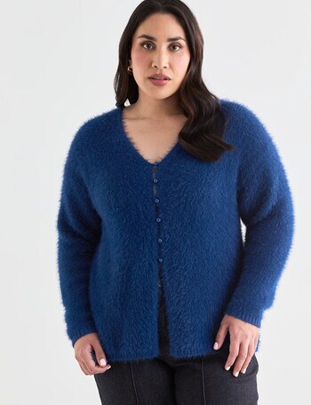 Studio Curve Fluffy Cardigan, Azure product photo