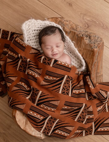 PELE Baby Pasifika Knit Blanky, Brown product photo