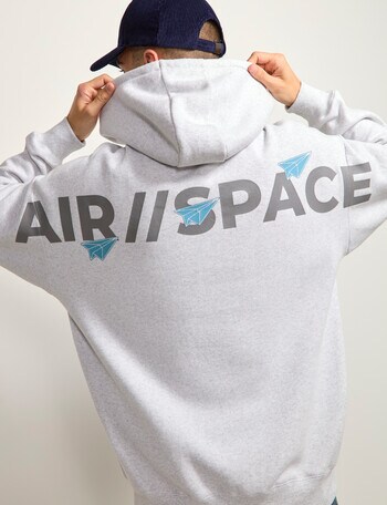 AIR SPACE Back Story Oversize Hoodie, Grey product photo