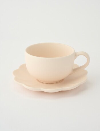 Salt&Pepper Leif Teacup with Saucer, Organza product photo