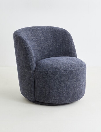 LUCA Furniture Belmont Fabric Swivel Chair, Blue product photo