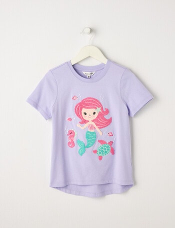 Mac & Ellie Boucle Mermaid Short Sleeve Tee, Lilac product photo