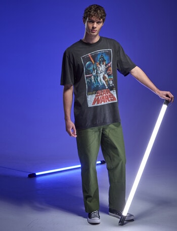 Licensed Star Wars Poster Acid Wash Tee, Black product photo