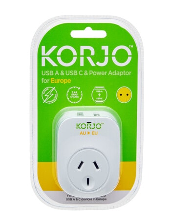 Korjo USB A&C EU Power Adaptor product photo