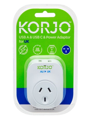 Korjo USB A&C UK Power Adaptor product photo