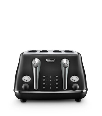DeLonghi Icona Capitals 4 Slice Toaster, Black, CTOC4003.BK product photo