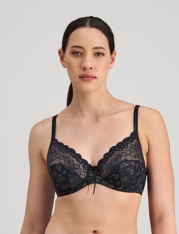 Bendon Yvette Underwire Bra, Black, B-DD product photo