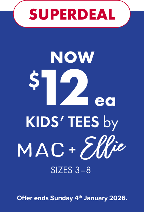 [SUPERDEAL]  NOW $12ea Tees by Mac & Ellie Sizes 3-8.