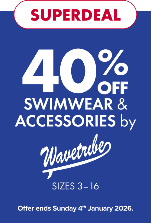 [SUPERDEAL] 40% off Swimwear & Accessories by Wavetribe Swimwear Sizes 3-16.