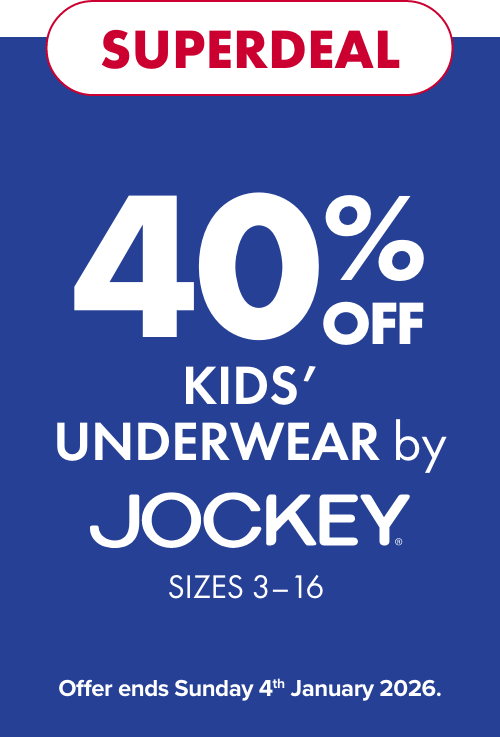 [SUPERDEAL] 40% off Kids' Underwear by Jockey Sizes 3-16.