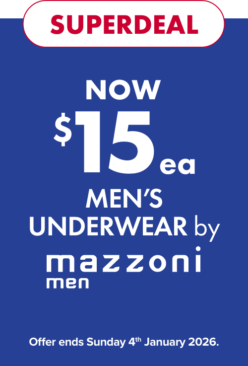 SUPERDEAL NOW $15ea Men's Underwear by Mazzoni