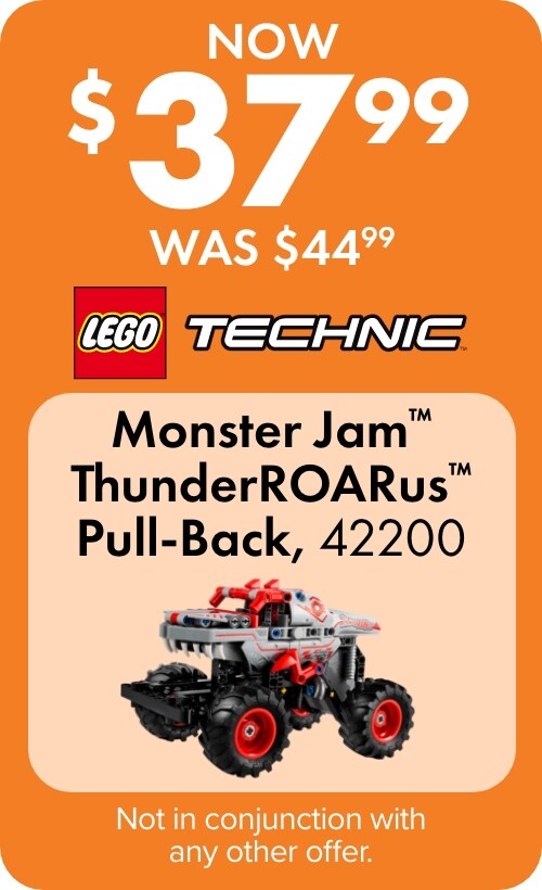 NOW $37.99 WAS $44.99 Monster Jam™ ThunderROARus™ Pull-Back, 42200