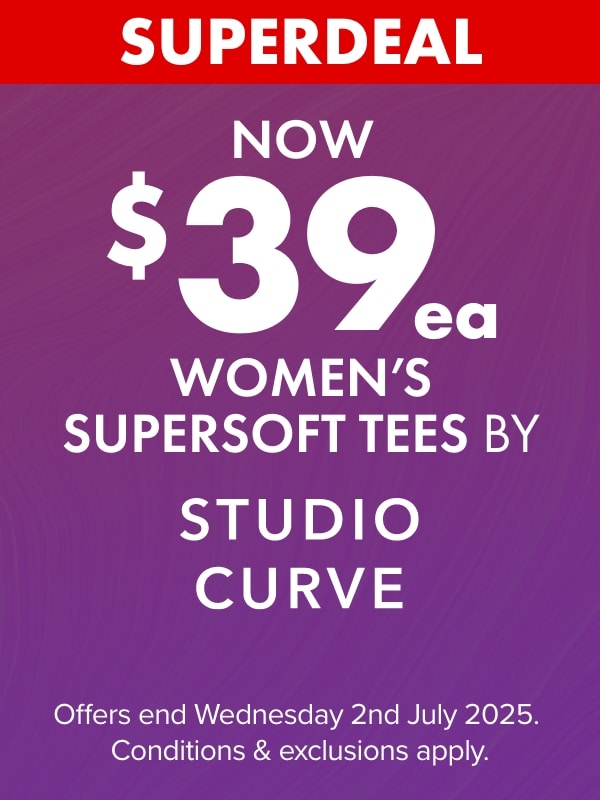 NOW $39ea Women’s Supersoft Tees by Studio Curve