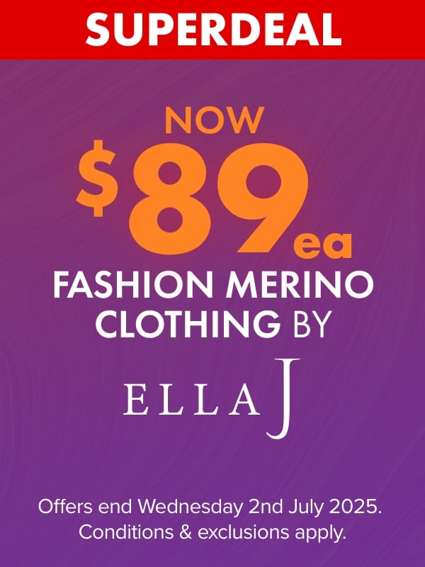 NOW $89ea Fashion Merino Clothing by Ella J