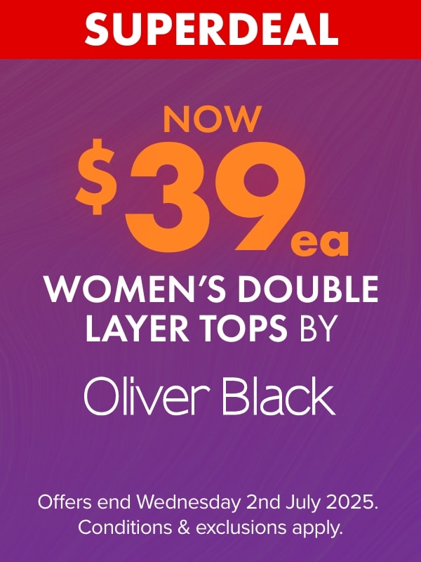NOW $39ea Women's Double Layer Tops by Oliver Black