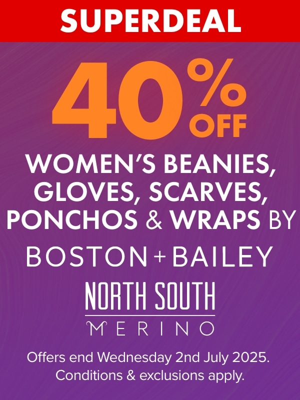 40% OFF Women’s Beanies, Gloves, Scarves, Ponchos & Wraps by Boston + Bailey & North South Merino
