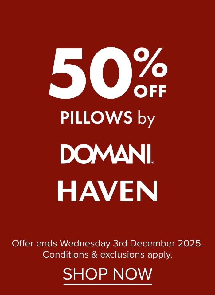 50% off pillows by Domani & Haven