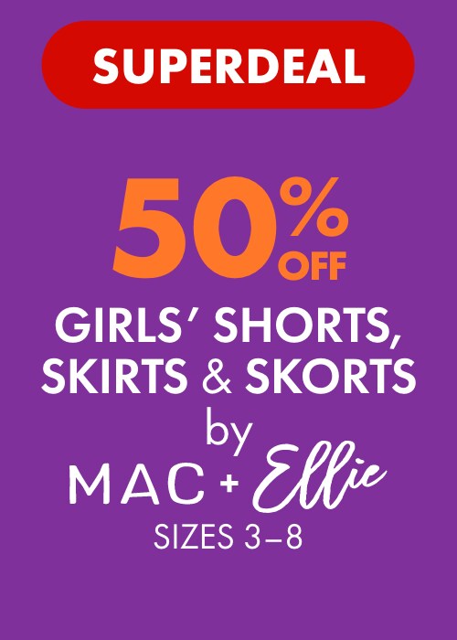 [SUPERDEAL] 50% off  Girls' Shorts, Skirts & Skorts by Mac & Ellie Sizes 3-8