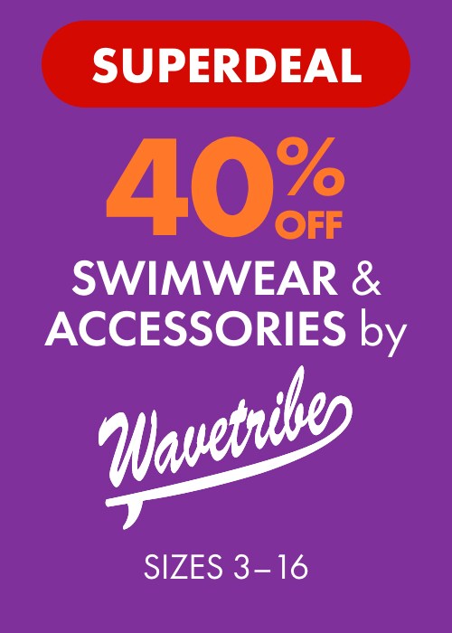 [SUPERDEAL] 40% off Swimwear & Accessories by Wavetribe Sizes 3-16