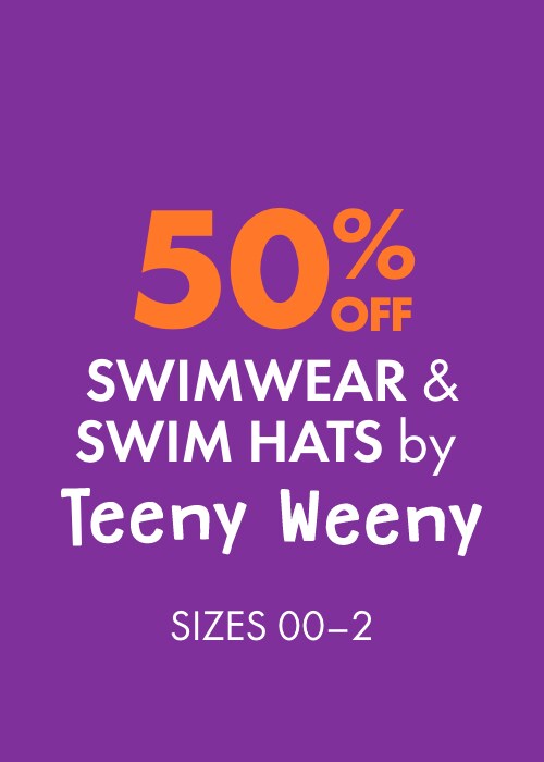 50% off Swimwear & Swim Hats by Teeny Weeny Sizes 00-2