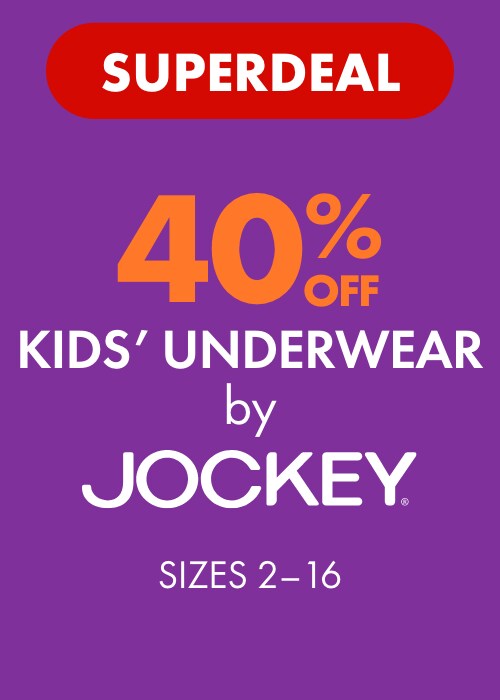 [SUPERDEAL] 40% off Kids' Underwear by Jockey Sizes 2-16