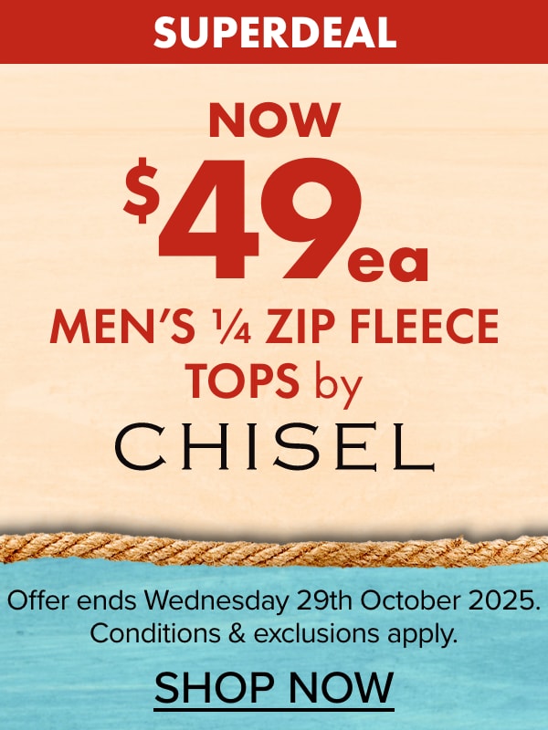 NOW $49ea 1/4 Zip Fleece tops by Chisel