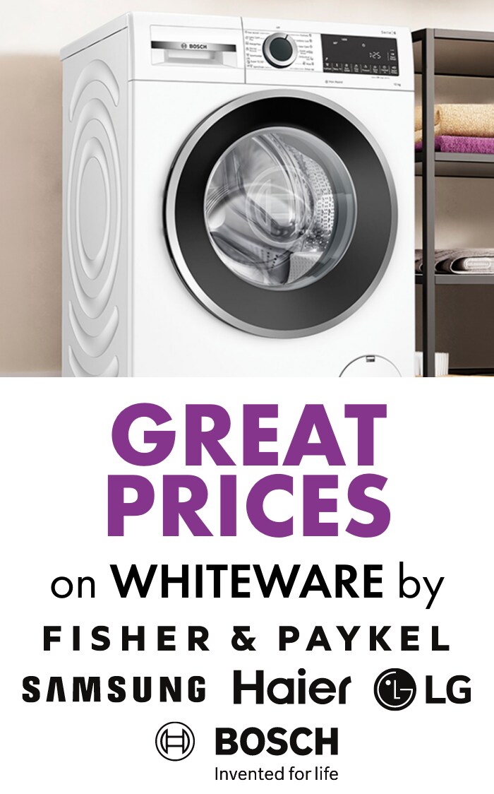 GREAT PRICES on Whiteware by Fisher & Paykel, Samsung, Bosch, Haier & LG