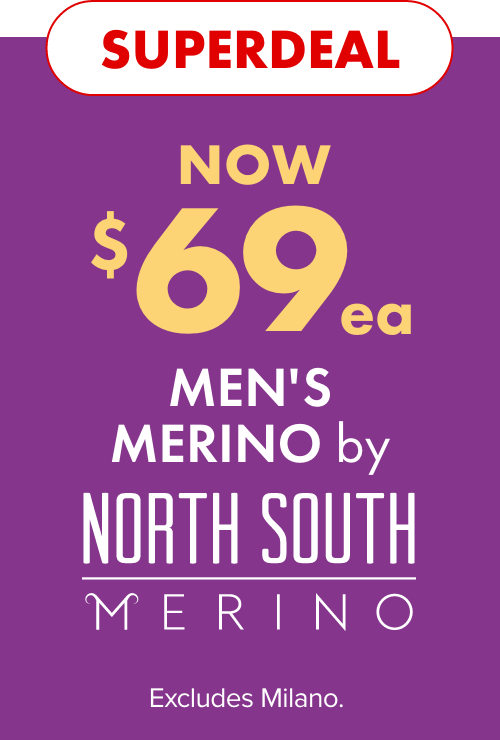 Superdeal NOW $69ea Men's Merino by North South