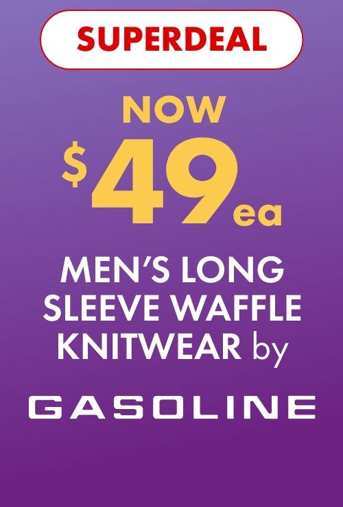 Superdeal NOW $49ea Men's Knitwear by Gasoline