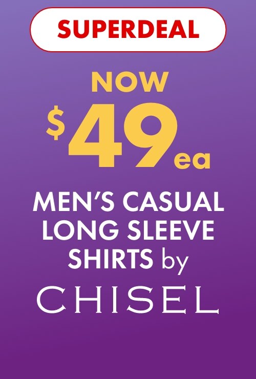 SUPERDEAL NOW $49ea Men's Casual Long Sleeve Shirts by Chisel