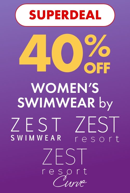 Superdeal 40% off Women's Swimwear by Zest Resort, Zest Resort Curve & Zest Swimwear