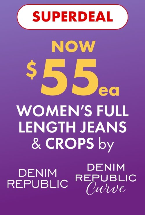 Superdeal NOW $55ea Women's Full Length Jeans & Crops by Denim Republic & Denim Republic Curve