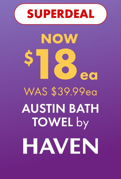 Superdeal NOW $18ea Austin Bath Towel By Haven